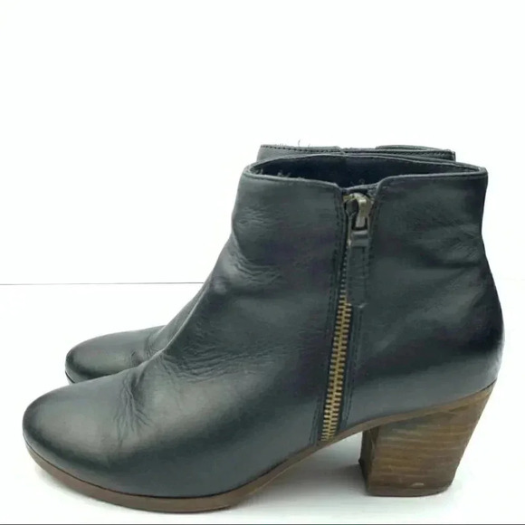 Crown Vintage ankle booties sz 6.5 black leather - Picture 5 of 12